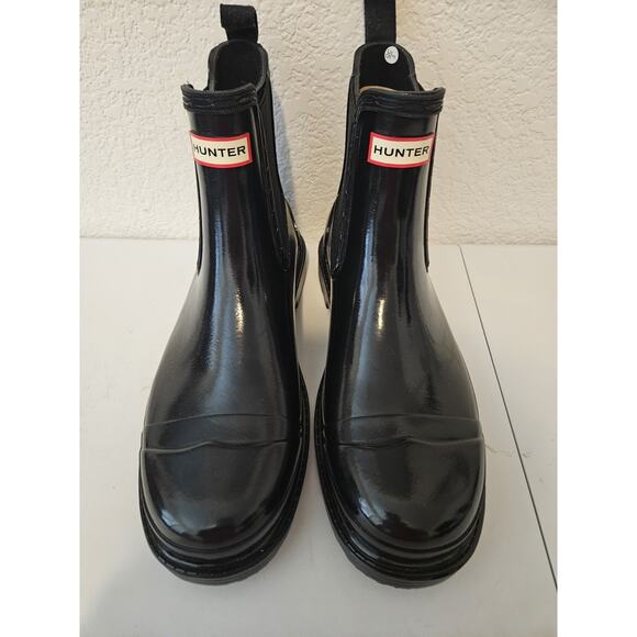 NEW Hunter Commando Chelsea Gloss Boot Women SZ 11 Block Heel Flexible G - Picture 4 of 11